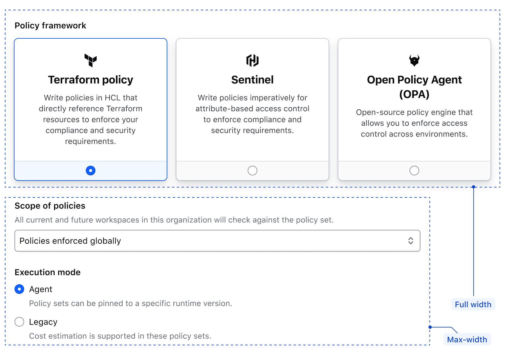 Full width Form content in comparison to constricted width content